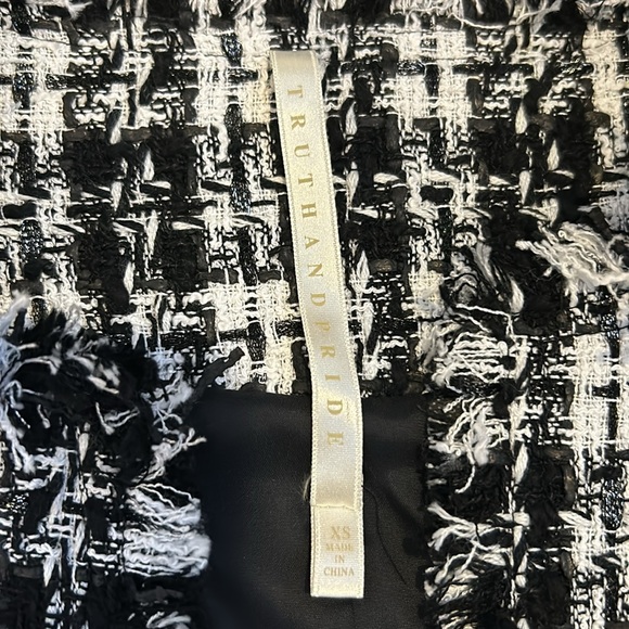 Truth & Pride Black and White Tweed Blazer, XS - Picture 7 of 16